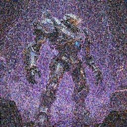 a telephoto photo of the chrome terminator cylon warror in a massive mass effect halo robot factory at night,purple haze, volume metric lighting, retracing, unreal, concept art cyperpunk video game poster design with intricate details :: magic the gathering, Battlestar Galactica, neon lighting, lens flare, rich vibrant colors, High contrast, blizzard concept artist, syd mead
