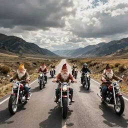 bike gang of dwarfs, dwarfs bike gang, open road, motorcycles