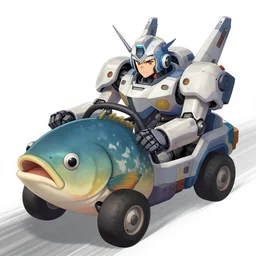 a bullhead fish driving a mech, illustration concept art anime key visual trending pixiv fanbox by wlop and greg rutkowski and makoto shinkai and studio ghibli and kyoto animation symmetrical facial features