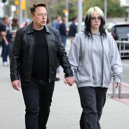 elon musk holding hands with billie eilish walking around hollywood