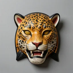 a perfect centered mask of a shaman turning into a jaguar, 8 k,