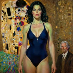 highly detailed oil painting of beautiful marvel she - hulk wearing a swimsuit, very intricate, cinematic lighting, award - winning, the good spirit of god, by roberto ferri, by tom bagshaw, by j. c. leyendecker and klimt, beautiful cinematic light, american romanticism, by austin osman spare, artstation, cgsociety, official art, octane