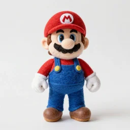 a needle felted mario, needle felting art.