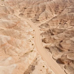 aerial overhead shot of beautiful badlands dirt in a vector art style