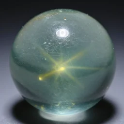 a realistic glass marble with glowing specs, photography 500px, close up, depth of field.