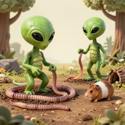 An alien culture made of earth worms and hamsters