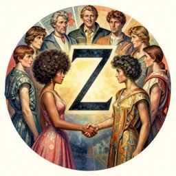 the circle complete, greek symbol zeta, diversity team, afro, lena, european, handshake, highly detailed, digital painting, watercolor, soviet realism, engraving, artstation, concept art, smooth, sharp focus, vivid grunge, manga, illustration, unreal engine 5, 8 k, art by bilibin and kuvshinov and malevich and mucha