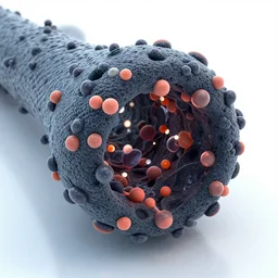 nanotechnology microscopy 3 d concept render, carbon nano tube, cryo - em molecular pore, x - ray crystallography, artstation