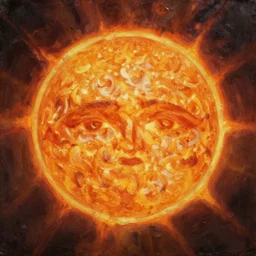 close-up of the sun, cinematic lighting, detailed oil painting, hyperrealistic, 8k