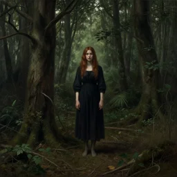 girl lost in a scary dense forest, artstation, by john william waterhouse, highly detailed, pre - raphaelites
