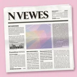 a futuristic pastel color newspaper clipping, grainy, geometric
