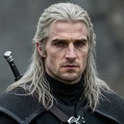 sean bean as geralt in the witcher netflix series, realistic sean bean face