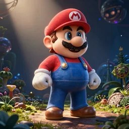psychedelic beautiful art of mario