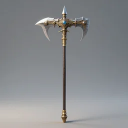 Polearm, glaive, 3D render, fantasy weapon