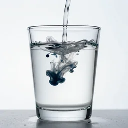 dripping ink inside the glass of water,vfx,hyper realistic,photo real,8k render