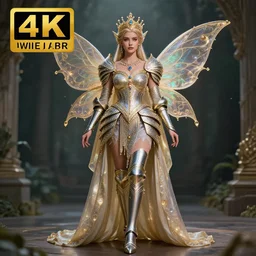 full body photo of a very beautiful!! fairy queen with bejewelled armour, highly detailed, 4 k, hdr, smooth, sharp focus, high resolution, award - winning photo