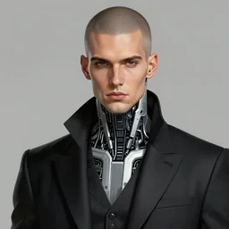 portrait of an absurdly handsome, clean shaven, sophisticated, fashionable male cyberpunk mechanoid, hyperdetailed illustration, irakli nadar, matt wisniewski style, intricate linework, male fashion photography, porcelain skin, jellyfish headband, unreal engine 5 highly rendered, artstation, radiant light, detailed and intricate environment