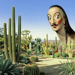 surreal garden by dali, surreal plants by dali, surreal sky by dali, hypresurreal