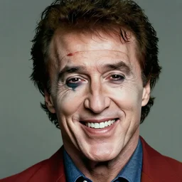 photo of Sylvester Stallone as the Joker by Lee Jeffries , big smile, head shot, detailed, award winning, Sony a7R