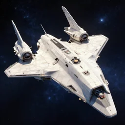 epic professional digital art of angular pale white starship with complex structure, thin antennae struts, starfield background, hamish frater, jim burns, wayne barlowe, unreal engine 6 maya render, octane, hd, 4 k