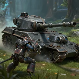starcraft 2 hydralisk attacking a tank, cinematic, stunning, highly detailed, hard focus