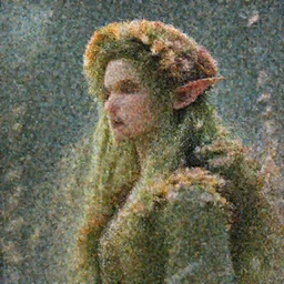 an elf with long hairs and flowers in them, flower petals flying around in the background, art by James Jean and Wayne Barlowe, high detail, cinematic, cgsociety 8k