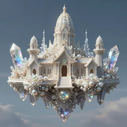 delicate mtg illustration by charles vess of a massive temple constructed of carved iridescent pearls and house - sized crystals of impossible architecture floating in the astral plane, award winning on cgsociety.