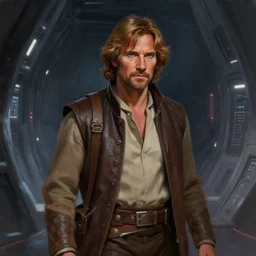 a beautiful digital painting art of han solo inside the starkiller base, trending on artstation