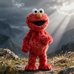 photo of Elon Musk in an Elmo costume