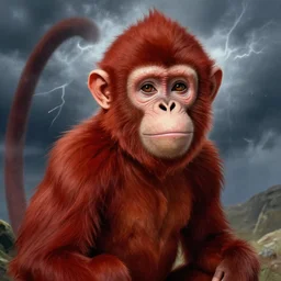 Africa,  beautiful portrait of Very funny actress Emma Watson playing with ginger red big monkey, face like monkey  , Emma Watson actress blended monkey face, like   , powerful , magic, thunders, dramatic lighting, intricate, wild, highly detailed, digital painting, artstation, concept art, smooth, sharp focus, illustration, art by artgerm and greg rutkowski and alphonse mucha, footage