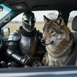( knight + wolf ) < ( in a car )