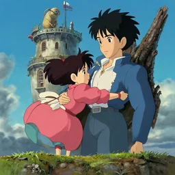 (2004) Howl's Moving Castle film covers,Studio Ghibli,epic,masterpiece illustration in the style of Keith Thompson, digital art