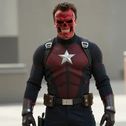 movie still of tom selleck as red skull in the first avenger, 4 k