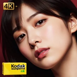 luxury advertisement. very close - up japanese av idol face from below three quarters angle. 4 k 8 k huhd 1 6 k instagram photo at behance, epic cinematic movie shot, hollywood. kodak portra, fujifilm superia. adobe lightroom, photoshop, pixlr, affinity, luminar