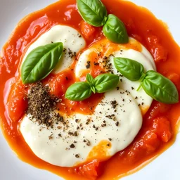 basil, spices, tomatoes, mozzarella, tomato sauce