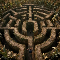 hyperrealistic dslr film still of closeup overhead view of corn maze, stunning 8 k octane comprehensive 3 d render, inspired by istvan sandorfi & greg rutkowski & unreal engine, perfect symmetry, dim volumetric cinematic lighting, extremely hyper - detailed, incredibly real lifelike attributes & flesh texture, intricate, masterpiece, artstation, stunning