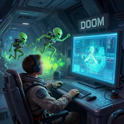 Aliens running Doom on the spaceship computer