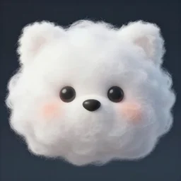 silly fluffy cute face, clouds and cotton wool, art by artgerm and greg rutkowski