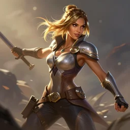 Jessica Alba    as an Apex Legends character digital illustration portrait design by, Mark Brooks and Brad Kunkle detailed, gorgeous lighting, wide angle action dynamic portrait