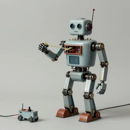 ( ( ( ( ( 1 9 5 0 s robot building a robot building a robot. muted colors. ) ) ) ) ) by jean - baptiste monge!!!!!!!!!!!!!!!!!!!!!!!!!!!!!!
