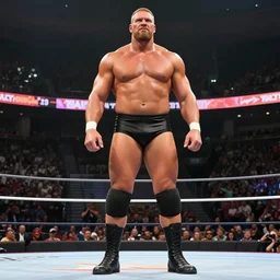 andre the giant standing in the middle of the ring at wrestlemania, andre is 1 7 feet tall