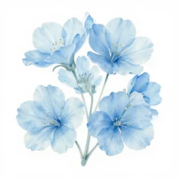 cutout painting of light blue flowers