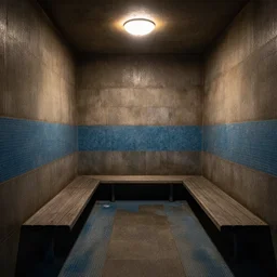 water park backrooms. dramatic lighting