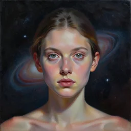a portrait of the space between existing and not, what lies beyond the known universe, digital art, painting, honest