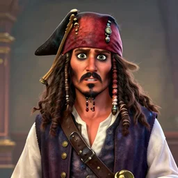 portrait of blackbeard pirate. pixar disney 4 k 3 d render funny animation movie oscar winning trending on artstation and behance. ratatouille style.