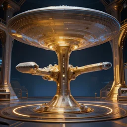 star trek USS enterprise in Rococo style, symmetry, parametric, 8k, HDR, CG Society
