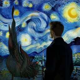 the sandman from graphic novel, looking out over for a new cosmic adventure, with a sense of nostalgia and longing by vincent van gogh and tyler edlin