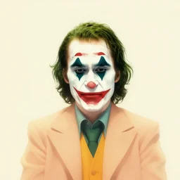 minimalist movie poster, jack nicholson joker, minimalism, fanart, retro