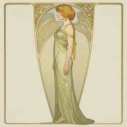 full - body side profile portrait, imogen poots paladin, by artgerm, cushart krenz, greg rutkowski. art nouveau neo - gothic stained glass by mucha. swirly intricate glass linework background. gaudy colors, sharp edges. ultra clear detailed. 8 k. elegant. octane render