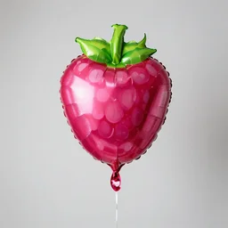 a raspberry as a mylar helium balloon, studio lighting